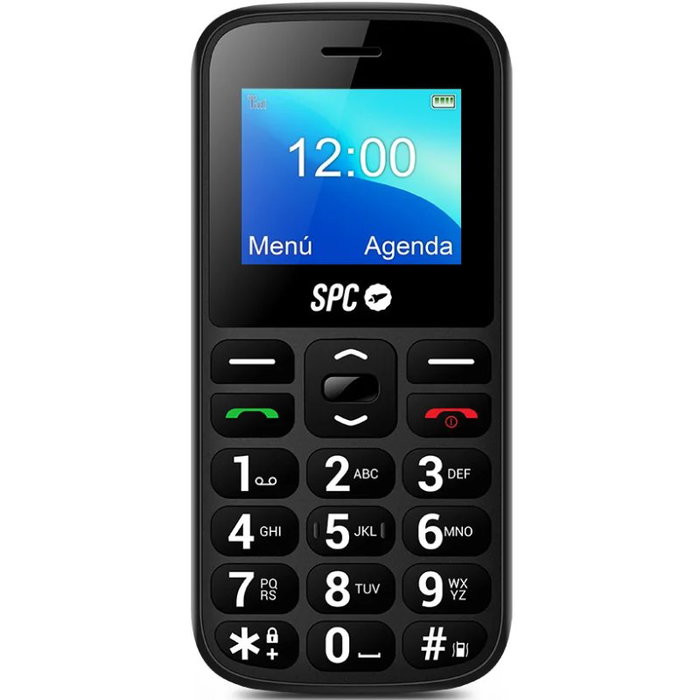 SPC Fortune 2 4G - Teléfono móvil senior para personas mayores con botón SOS, cobertura 4G, teclado grande, radio FM y pantalla 1.77", Negro